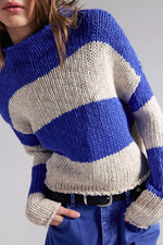 OPAL ROLLNECK STRIPED SWEATER-COLBALT COMBO