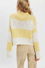 OPAL ROLLNECK STRIPED SWEATER-LEMON COMBO