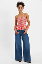 SUNDANCE TANK-RED GINGHAM