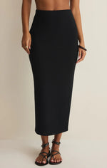 AINSLIE MIDI SKIRT - BLACK