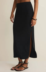AINSLIE MIDI SKIRT - BLACK