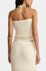 WINDSWEPT CROCHET HALTER TOP - CLOUD