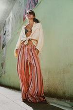 DAYS END STRIPED PANT-SOFT CORAL COMBO