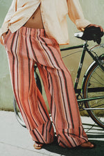 DAYS END STRIPED PANT-SOFT CORAL COMBO