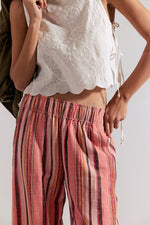 DAYS END STRIPED PANT-SOFT CORAL COMBO