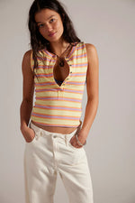 JAMIE HENLEY STRIPED TANK - BUTTER YELLOW COMBO