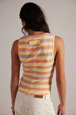 JAMIE HENLEY STRIPED TANK - BUTTER YELLOW COMBO