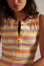 JAMIE HENLEY STRIPED TANK - BUTTER YELLOW COMBO