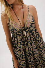 Sorrento Stroll Printed Maxi Dress-Blueberry Combo
