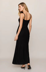 SUNDA CROCHET MIDI DRESS - BLACK