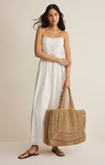HIDEAWAY RAFFIA TOTE-NATURAL