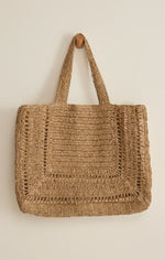 HIDEAWAY RAFFIA TOTE-NATURAL