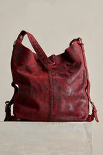 DALLAS DISTRESSED SUEDE BAG-SANDBLASTED RED