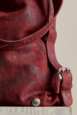 DALLAS DISTRESSED SUEDE BAG-SANDBLASTED RED