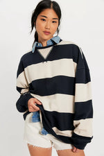 CLASSIC STRIPE PULLOVER - BLACK COMBO