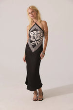 Citrine Midi Dress - Raven Combo