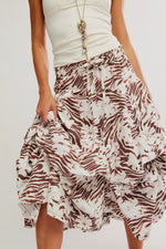 ZEPHYR BUSTLE CONVERTIBLE PRINTED MAXI SKIRT