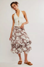 ZEPHYR BUSTLE CONVERTIBLE PRINTED MAXI SKIRT