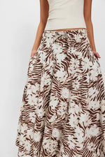 ZEPHYR BUSTLE CONVERTIBLE PRINTED MAXI SKIRT