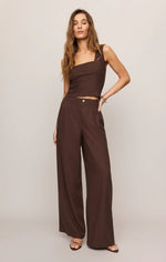 Magnolia Linen Pant - Chocolate Cherry
