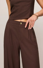 Magnolia Linen Pant - Chocolate Cherry