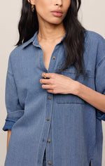 The Perfect Twill Button Up - Classic Indigo