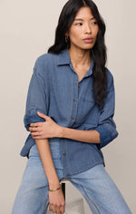 The Perfect Twill Button Up - Classic Indigo