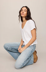 Nomad V Neck Tee - White