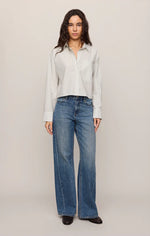 Favorite Striped Button Up Top - White