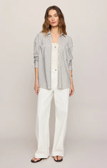 Reese Button Up Stripe Top - Eclipse
