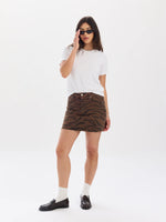 Malibu Mid Waist Mini Skirt - Desert Zebra