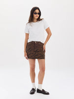 Malibu Mid Waist Mini Skirt - Desert Zebra