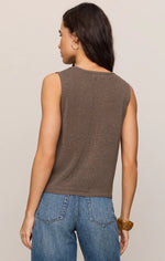 SYD LINEN KNIT TANK VEST-PEBBLE COAST