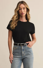 TOURIST KNIT JERSEY TEE-BLACK