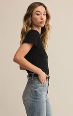 TOURIST KNIT JERSEY TEE-BLACK