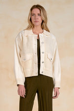 Knit Denim Jacket-White