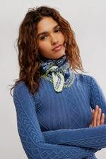 Carmen Knitted Triangle Bandana - Denim Jeans