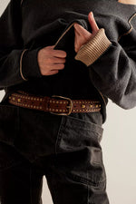 Sola Stud Belt - Cognac