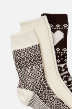 Nordic Knit Sock Pack- Brown Pattern