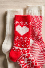 Nordic Knit Sock Pack- Red Combo