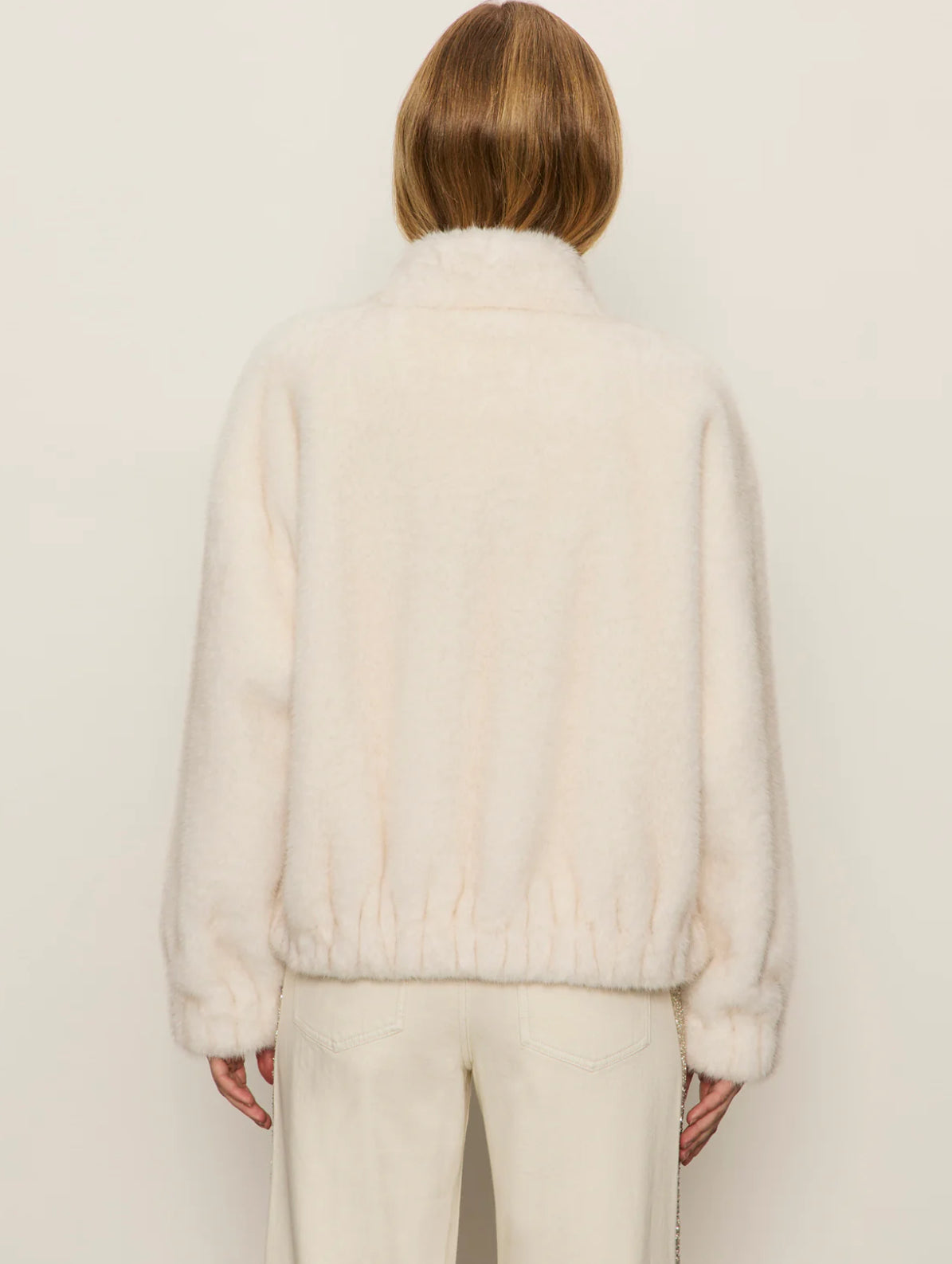 COCO FUR JACKET-ALMOND CREAM