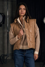 Quilted Vest- Tan