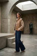 Quilted Vest- Tan