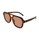 I SEA Monaco sunglasses in tortoise frame with peach lenses, aviator-style double bridge, three-quarter view