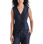 SELENE PINSTRIPED VEST-NAVY