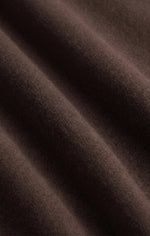 Z SUPPLY Boyfriend Sweatshirt close-up fabric detail in Cocoa Bean, showing soft knit texture and gentle draping folds