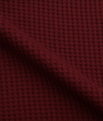 Z SUPPLY Albany Waffle Button Up Top close-up fabric detail in deep burgundy Velvet Rouge waffle-knit texture