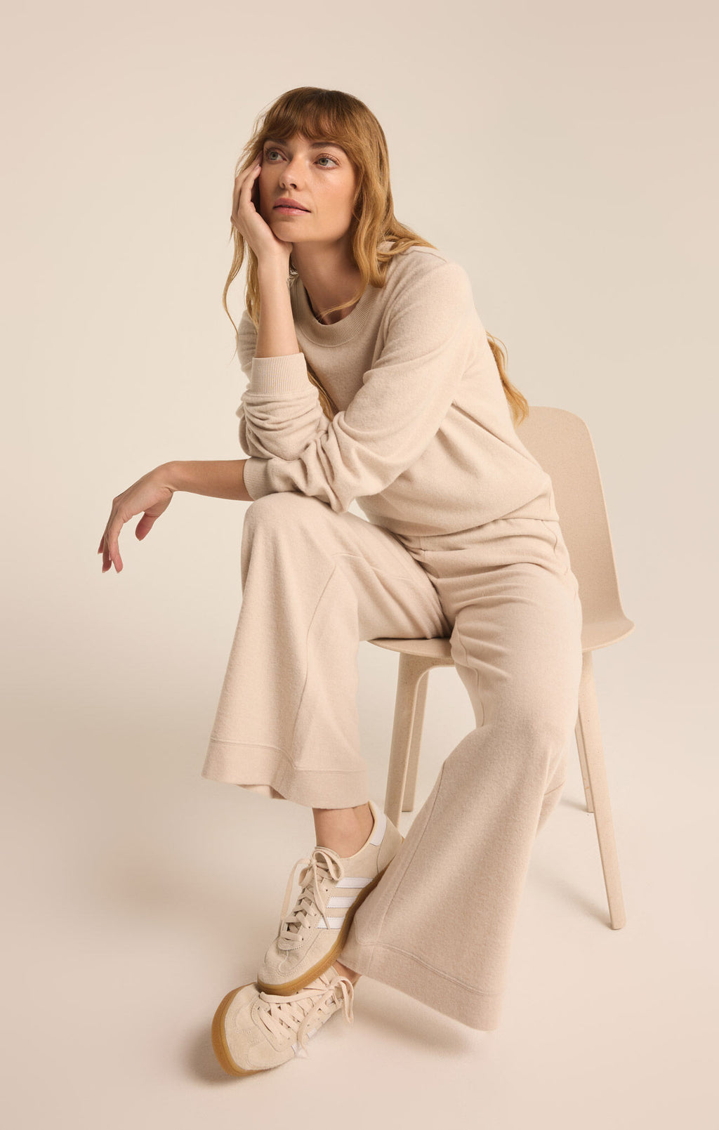 TESSA COZY PANT-LIGHT OATMEAL HEATHER