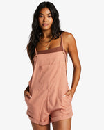 WILD PURSUIT OVERALL ROMPER - PINK STRIPED