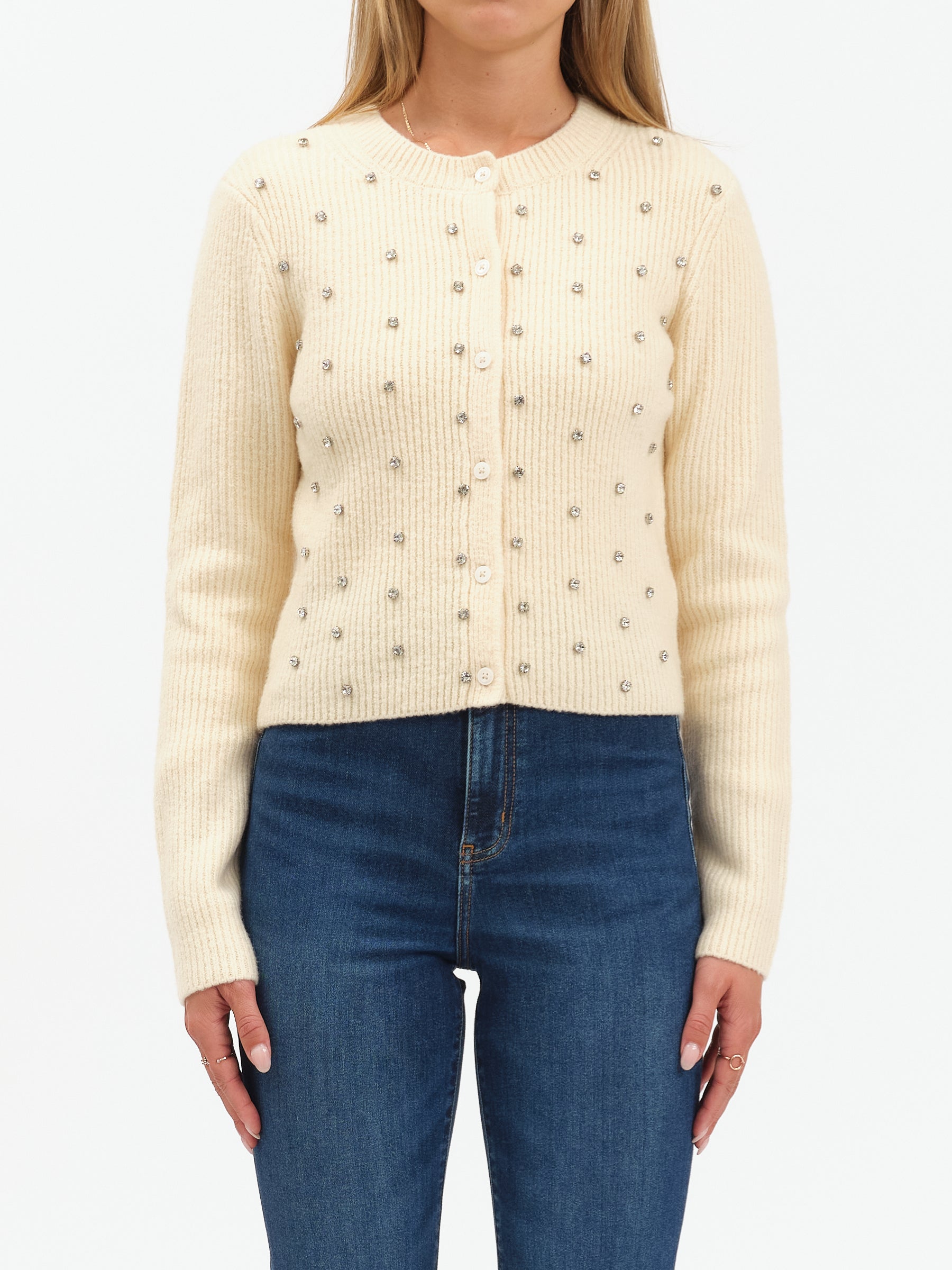 MUSE EMBELLISHED CARDIGAN - IVORY